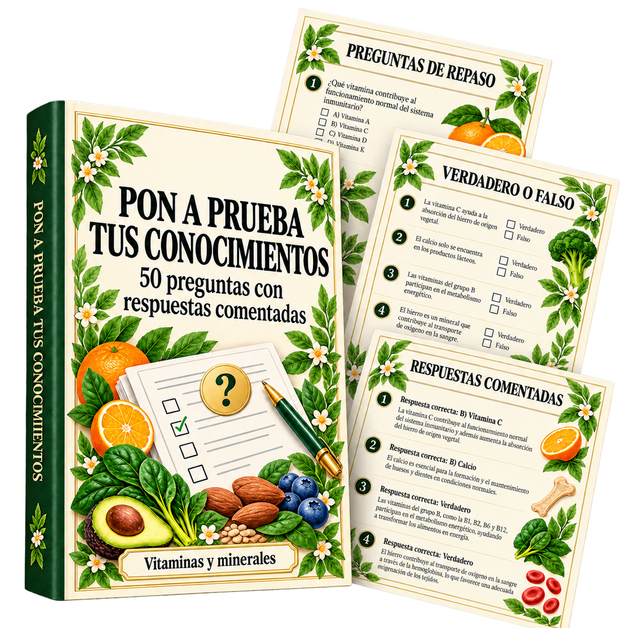 Cuaderno de 50 preguntas de repaso con verdadero o falso y respuestas comentadas