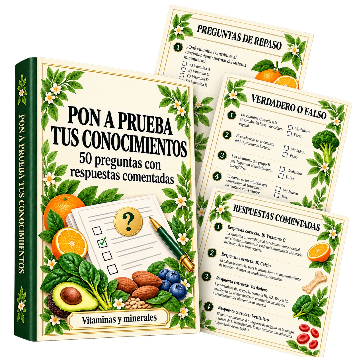 Cuaderno de 50 preguntas de repaso con verdadero o falso y respuestas comentadas